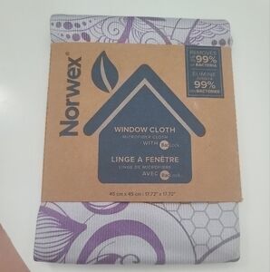 Norwex Window Cloth - Light Gray with Amethyst Paisley Print